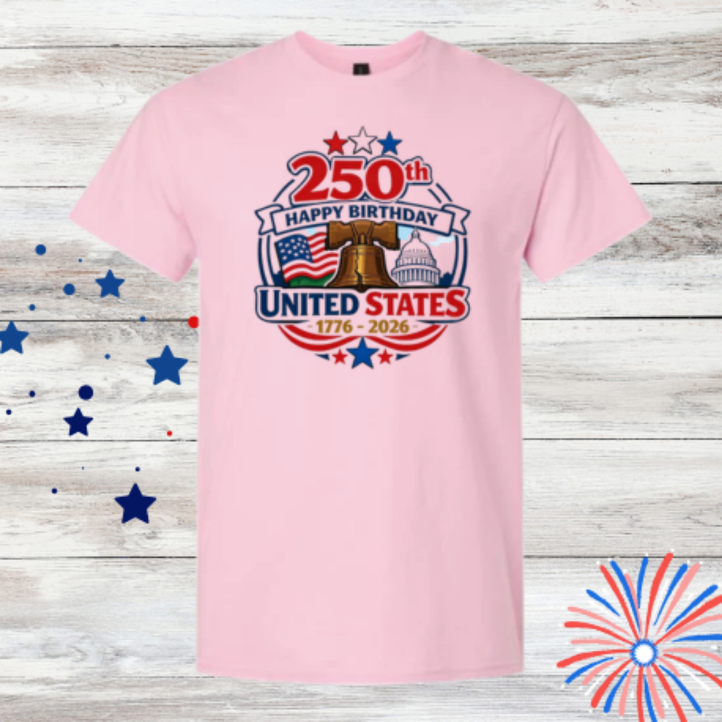 250th Happy Birthday America Shirt | 4th of July Shirt | America 250 Patriotic Tee| Independence Day Graphic T-Shirt | USA Celebration Shirt