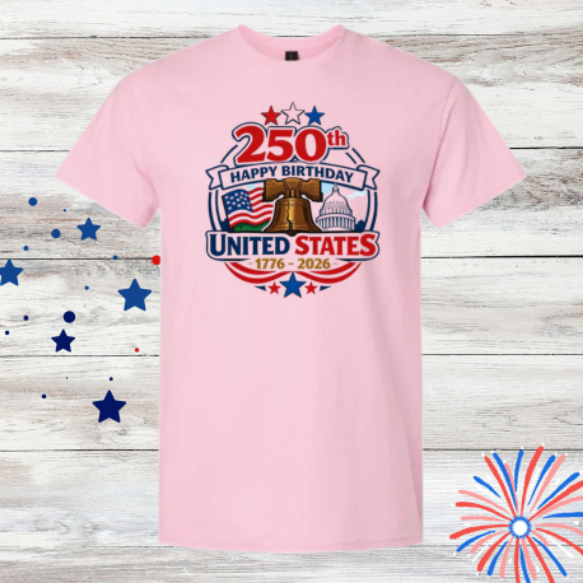 250th Happy Birthday America Shirt | 4th of July Shirt | America 250 Patriotic Tee| Independence Day Graphic T-Shirt | USA Celebration Shirt