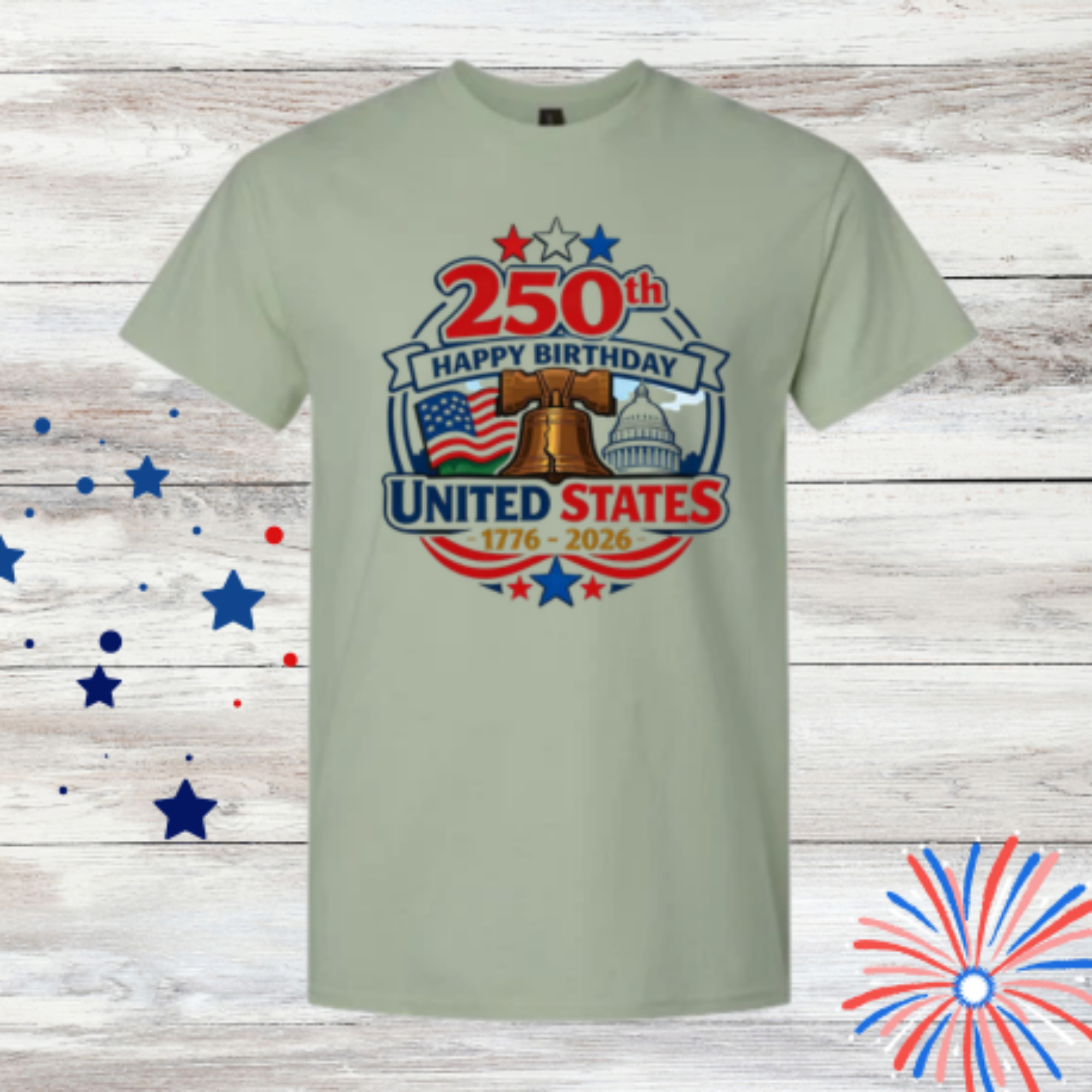 250th Happy Birthday America Shirt | 4th of July Shirt | America 250 Patriotic Tee| Independence Day Graphic T-Shirt | USA Celebration Shirt