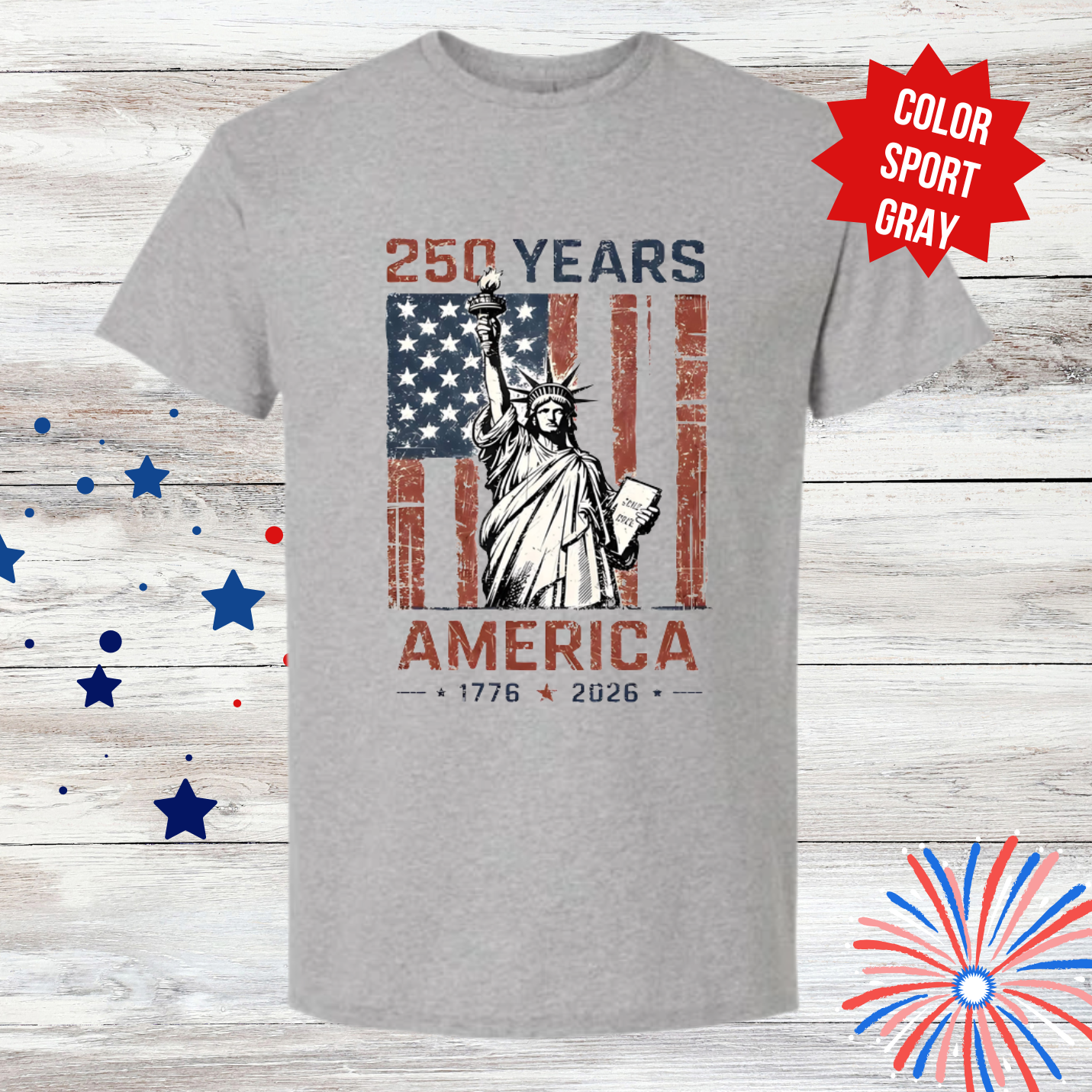 America 250 Shirt | Statue of Liberty Patriotic Tee | 250 Years America Shirt | Fourth of July Graphic T-Shirt | Independence Day Shirt