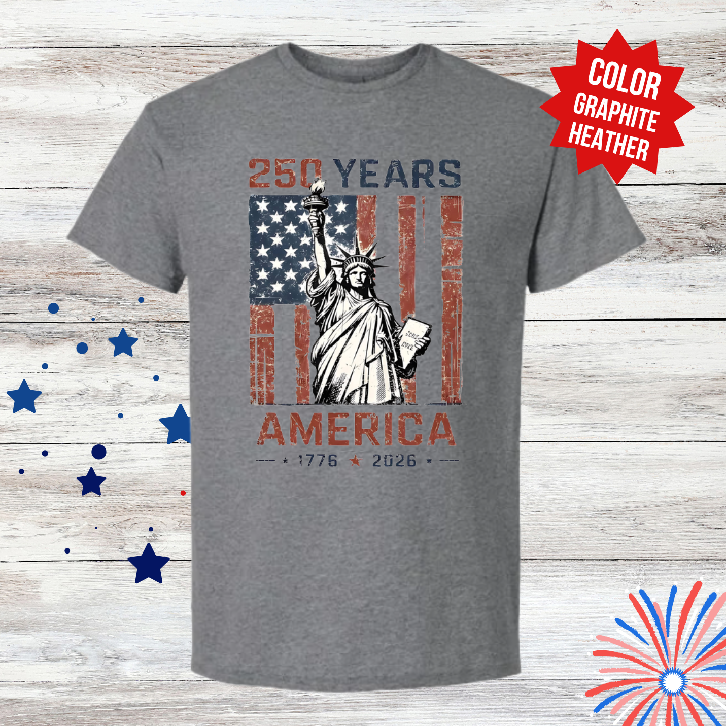 America 250 Shirt | Statue of Liberty Patriotic Tee | 250 Years America Shirt | Fourth of July Graphic T-Shirt | Independence Day Shirt