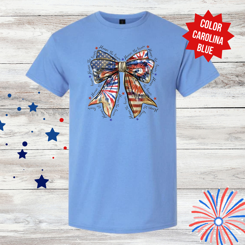 Patriotic Coquette Bow Shirt | USA Flag Bow T-Shirt | Fourth of July Shirt | America 250 Years | Red White Blue Tee