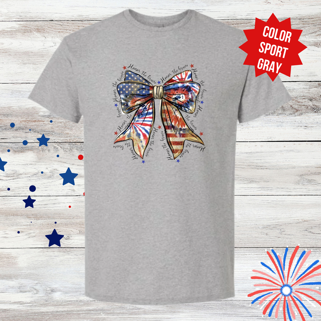 Patriotic Coquette Bow Shirt | USA Flag Bow T-Shirt | Fourth of July Shirt | America 250 Years | Red White Blue Tee