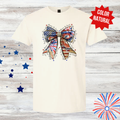 Patriotic Coquette Bow Shirt | USA Flag Bow T-Shirt | Fourth of July Shirt | America 250 Years | Red White Blue Tee