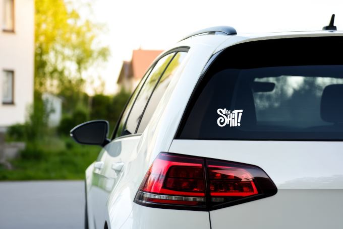 Oh Shit Car Decal | Funny Car Sticker | Bold Vinyl Decal for Car Window | Humor Bumper Sticker