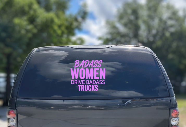Badass Women Drive Badass Trucks Decal | Funny Truck Sticker | Car Window Vinyl | Gift for Truck Lovers